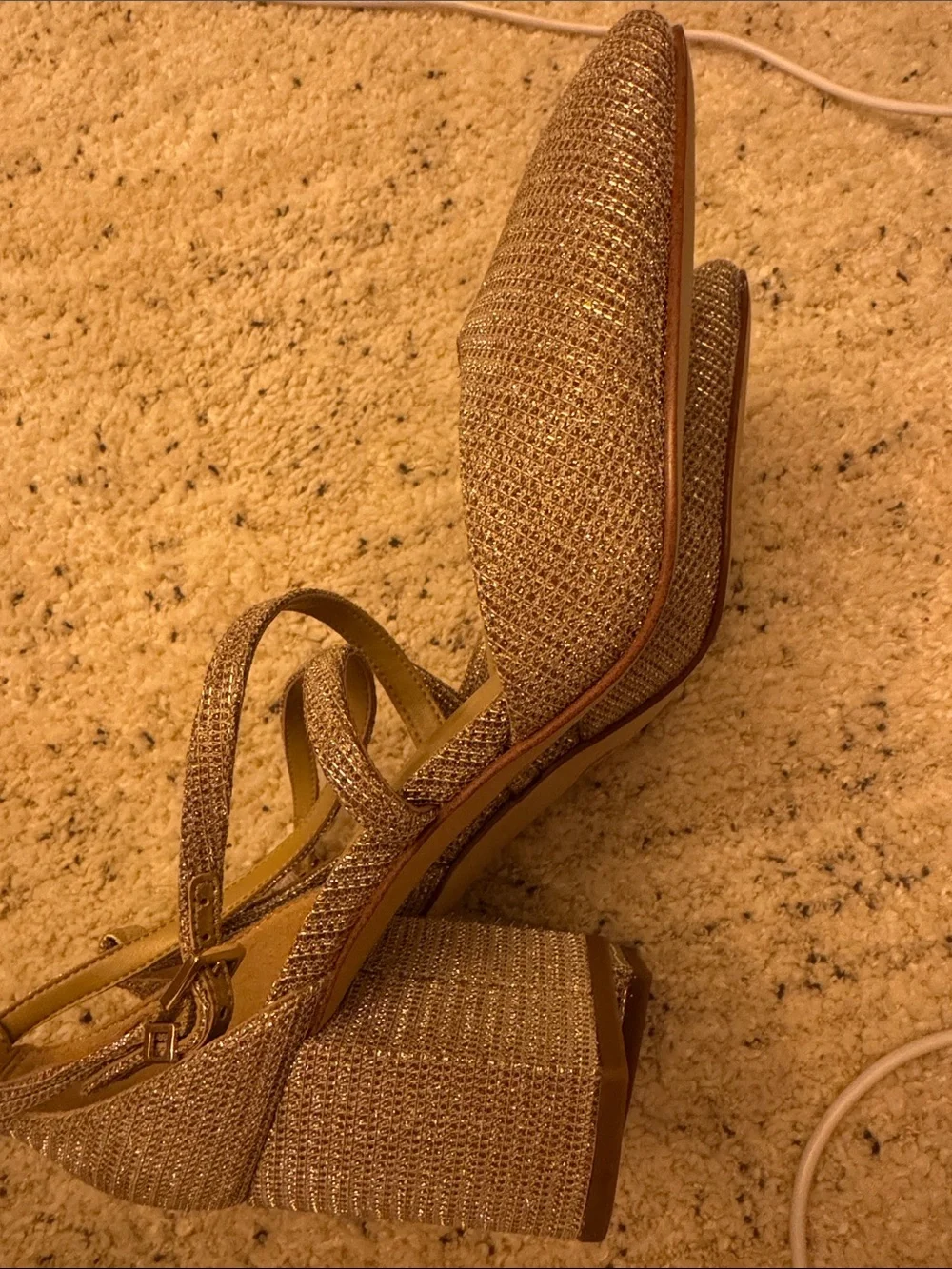 MICHAEL Michael Kors Metallic Gold Mary Jane Heels with Ankle Strap